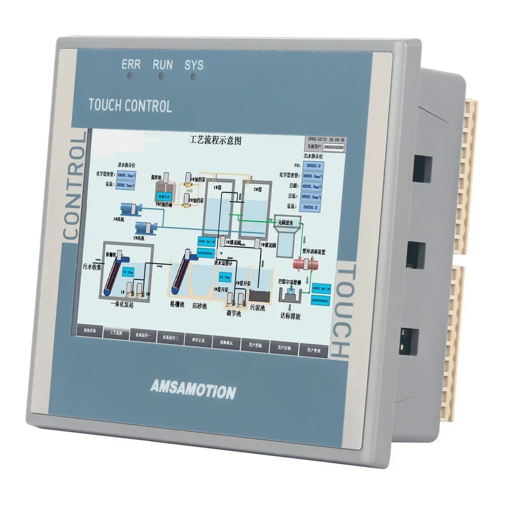 AMSAMOTION 4,3-дюймовый Ethernet-монитор «все в 1» HMI S7-200 SMART PLC 8DI 8DO 4AI 2AO Контроллер Сенсорный экран 2PT100