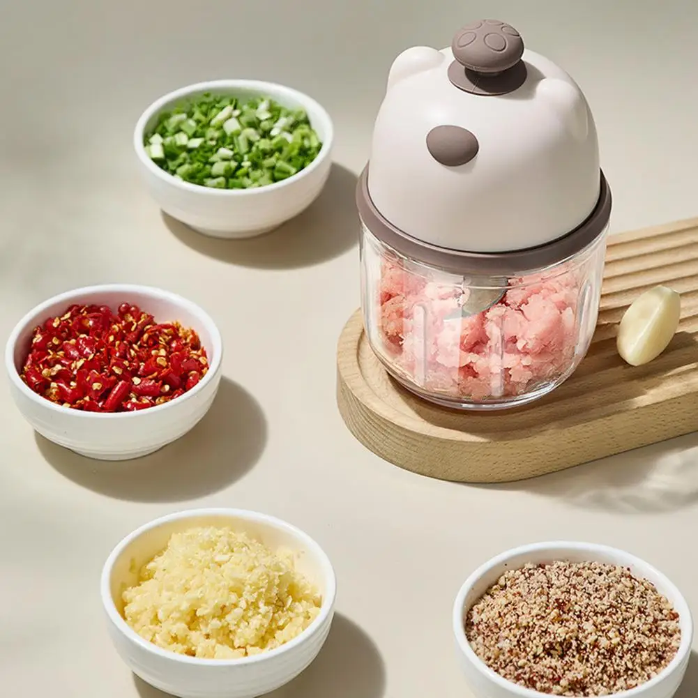 Electric Garlic Masher, Wireless Food Chopper with Stainless Steel Blades, Rechargeable Mini Vegetable Crusher for Cooking