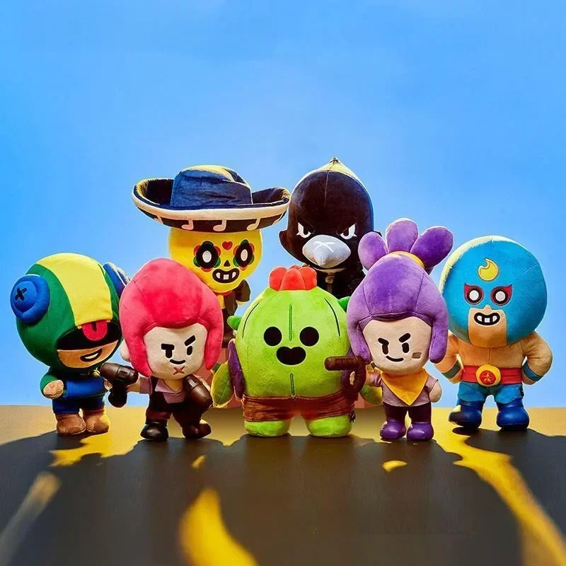 Brawls 봉제 스파이크 레온 쉘리 클로 포코 장난감, 베개 인형, Brawlstars 피규어, 크리스마스 생일 어린이 선물, 20cm