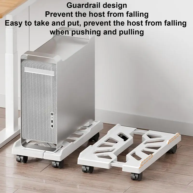 Computer Tower Stand Adjustable Mobile CPU Stand Gaming PC Case With 4 Caster Wheels Most For Most PC Computer Under Desk Holder