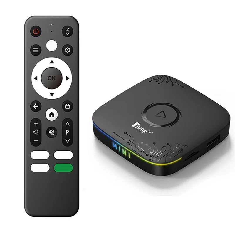 

-A02R TV98 ATV MINI TV Box Android 14 8K Ultra HD Video Wifi6 2,4/5G Медиаплеер Портативный с голосовым дистанционным управлением Поддержка