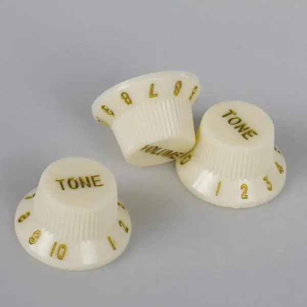 Set of 3 Pieces Cream Buttons 1 Volume for Electric Guitar Quality ABS