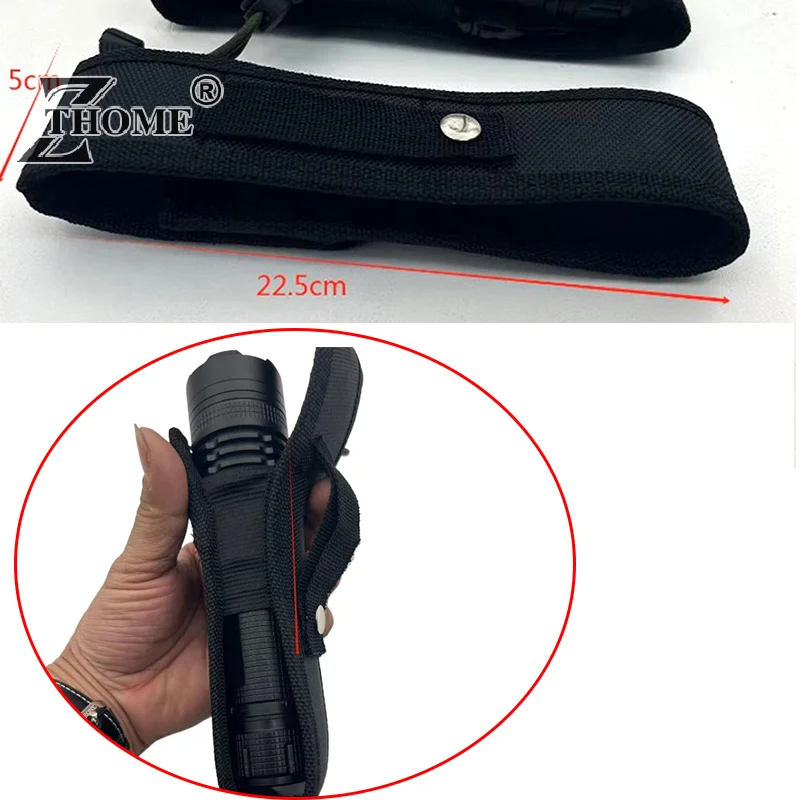 Nylon Waist Belt Bags Tactical 360 Degrees Rotatable Flashlight Pouch For Outdoor Camping Hiking