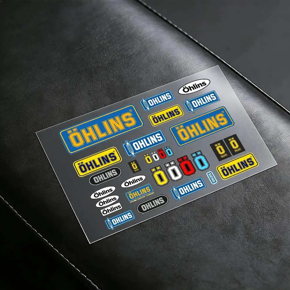 Adesivos refletivos para motocicletas com logotipo OHLINS, aviso de segurança 3M para uso noturno em capacetes de scooter