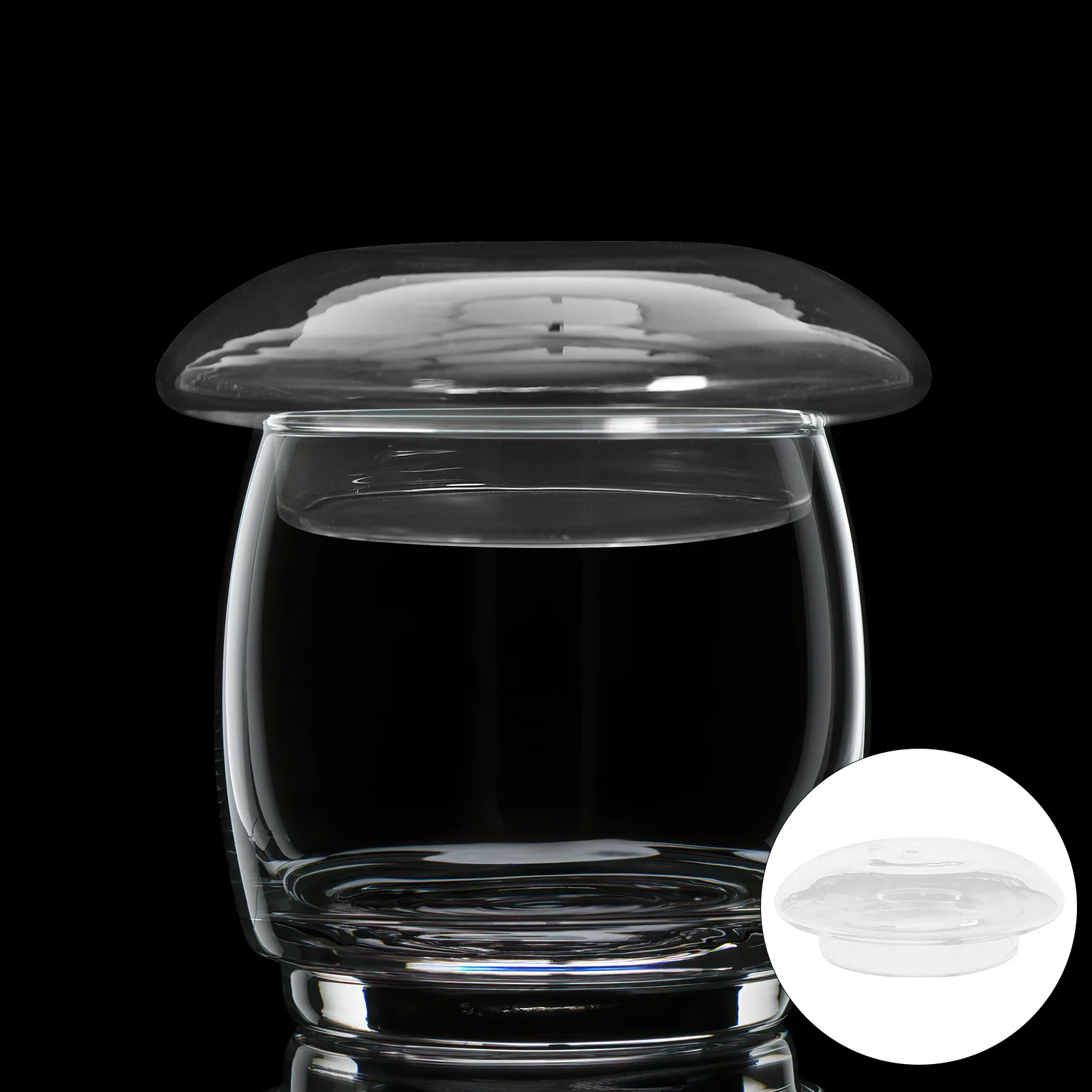 

2Pcs Glass Tea Kettle Lids Mushroom Cover Replacement Clear Glass Lid for Teapot Home Supply Jar Lids Tea Pot Clear Lid