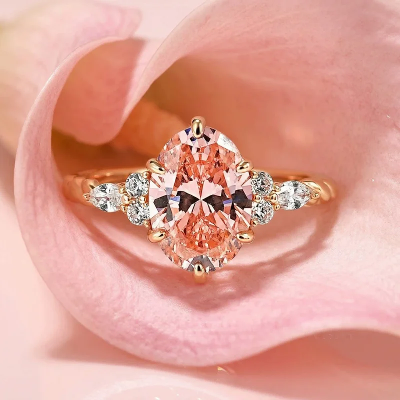 Bague en argent sterling 925 Pappalacha rose orange pour femmes, accessoire de fête élégant et tendance, design de bijoux exquis