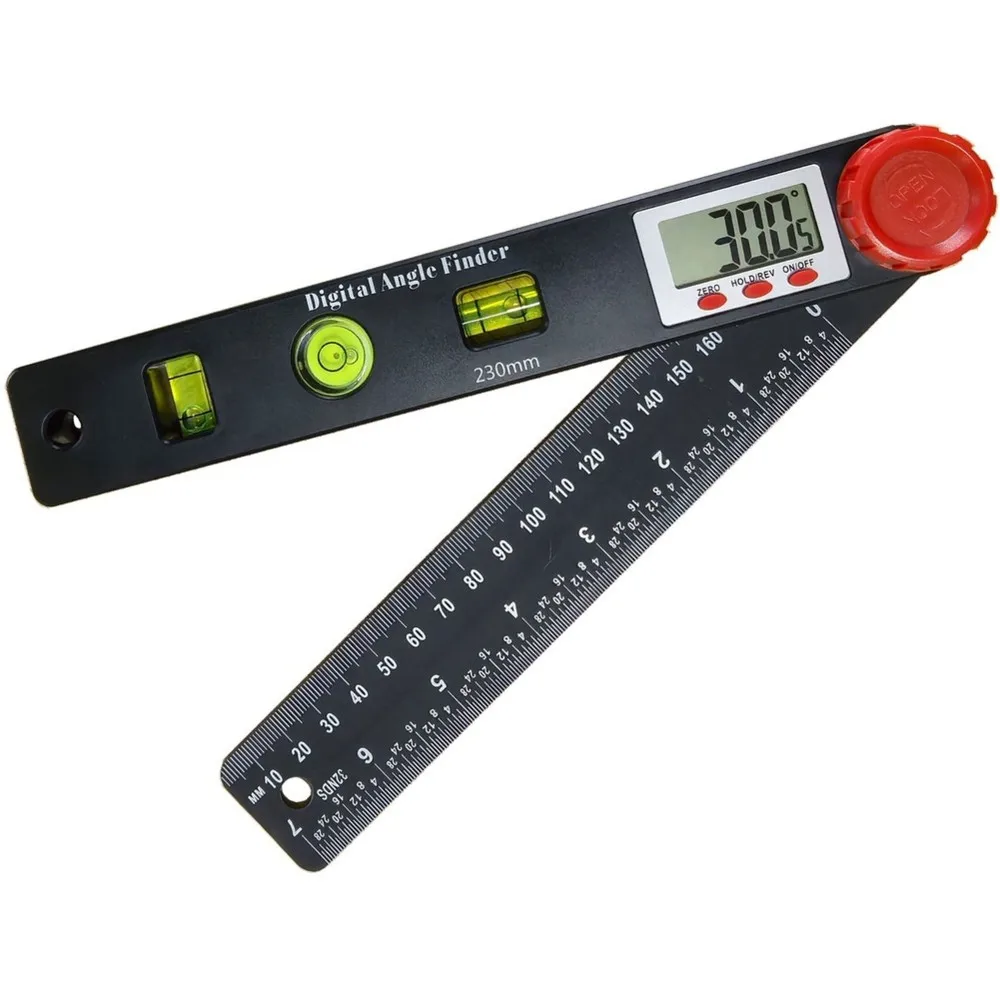 [LXYA68Z!] Digital Angle Finder 4 In 1 Protractor With Digital Display, Measuring Angle Ruler, Horizontal Vertical Bubble Level,
