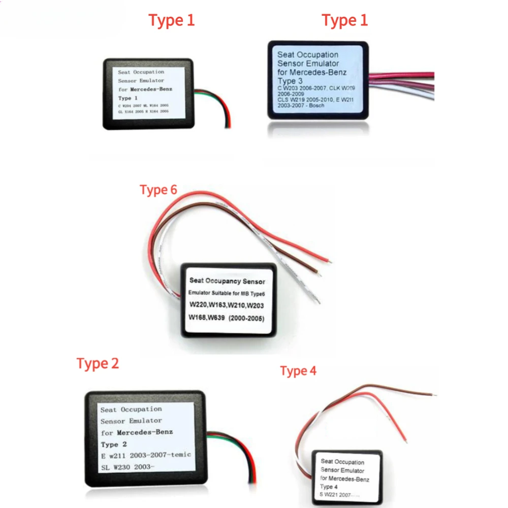 Seat Occupancy Occupation Sensor SRS Emulator for Mercedes-Benz Type1/Type2/Type3/Type4/Type6 for W204 W211 W104 W230 X164 Etc
