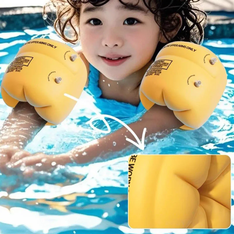 Swimming Arm Ring Children's Inflatable Buoyancy Arm Sleeves 1-Pair Inflatable Lightweight Safety Swim Arm Bands Water Float