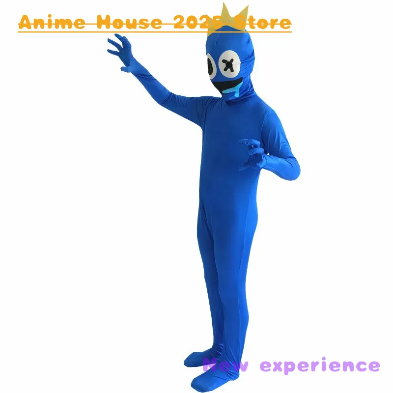 2025 animação traje arco-íris amigos traje crianças meninos azul monstro wiki cosplay jogo de terror halloween macacão canival birthd