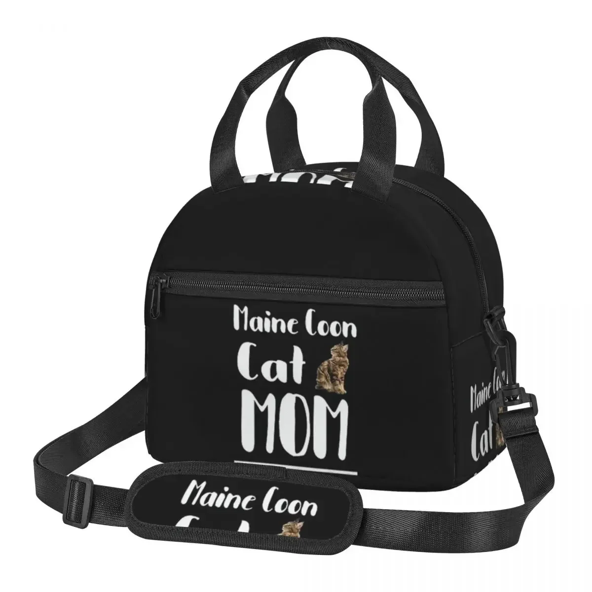 

Maine Coon Cat Mom Сумки для обеда Изолированная коробка для бенто Портативная сумка для обеда Сумки для пикника Сумка-холодильник для женщин-студентов