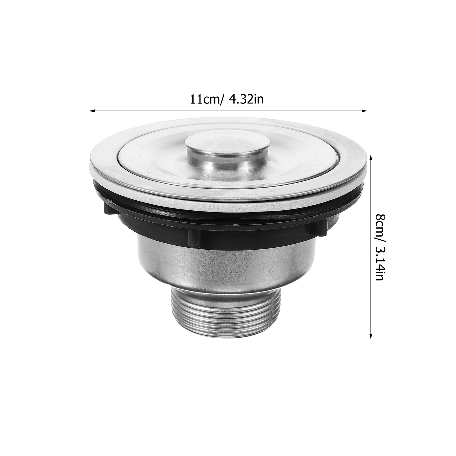 Stainless Steel Drain Assembly Round Design Dishwasher Safe For Kitchen Sink Strainer Durable Rustproof Drain For Home