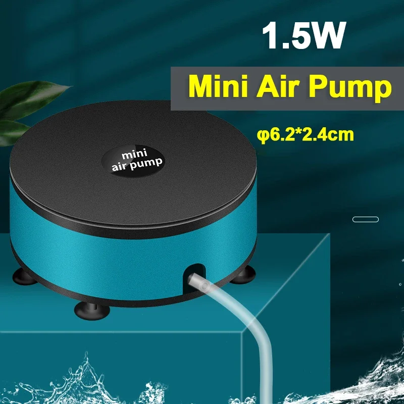 Bomba de Ar para Aquário Ultra Silenciosa 220ml/min 1.5W, Mini Compressor de Ar para Tanque de Peixes, Bomba de Oxigênio para Aquário