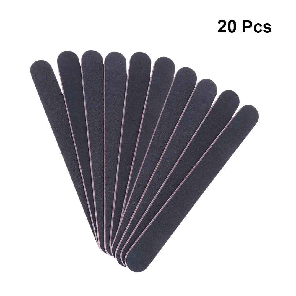 20 Pcs Nail Polishing Bar Files Manicure Accessories Double Sided Buffers Round Head