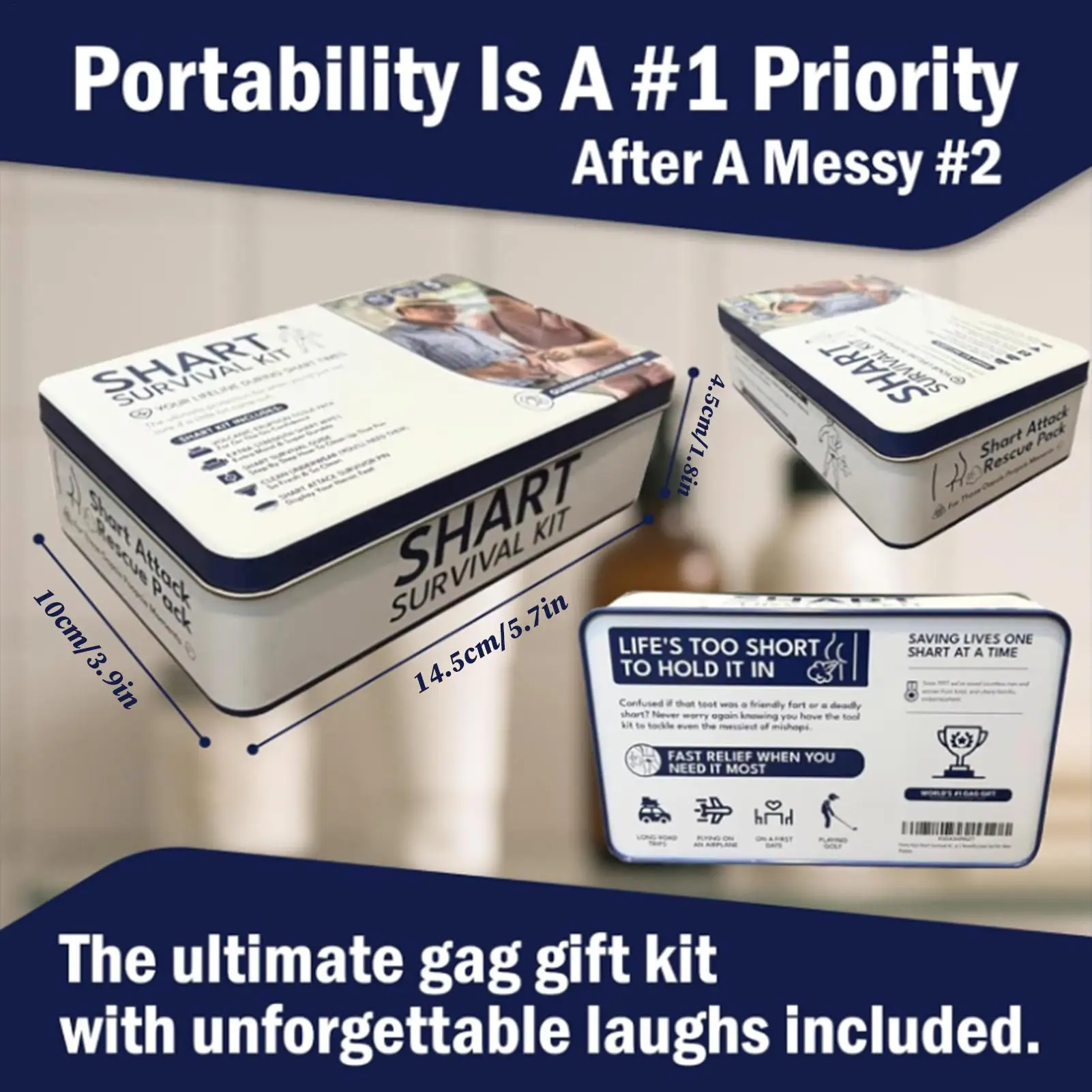 Gag Survival Kit Ontspanning Prop Draagbare Kak Prank Survival Kit Voor Man Mannen Familie Vrienden Tieners Volwassenen Verjaardag Kerstmis