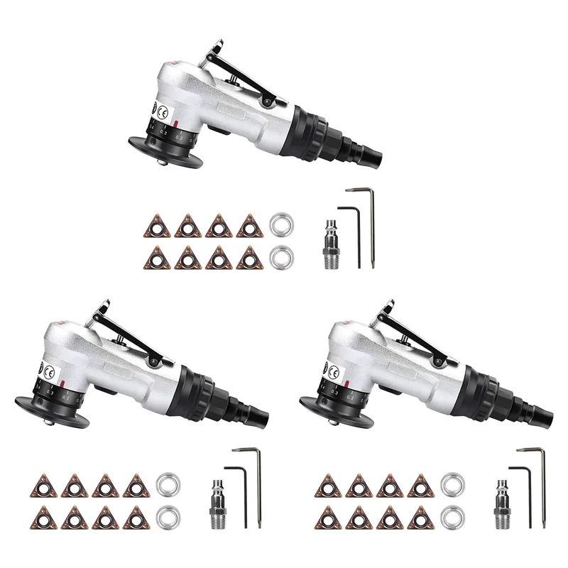 

Flash Trend 3X Mini Pneumatic Chamfering Tool With Replace Blades Inserts And Bearings, 45 Degree Air Chamfer Deburring Tool