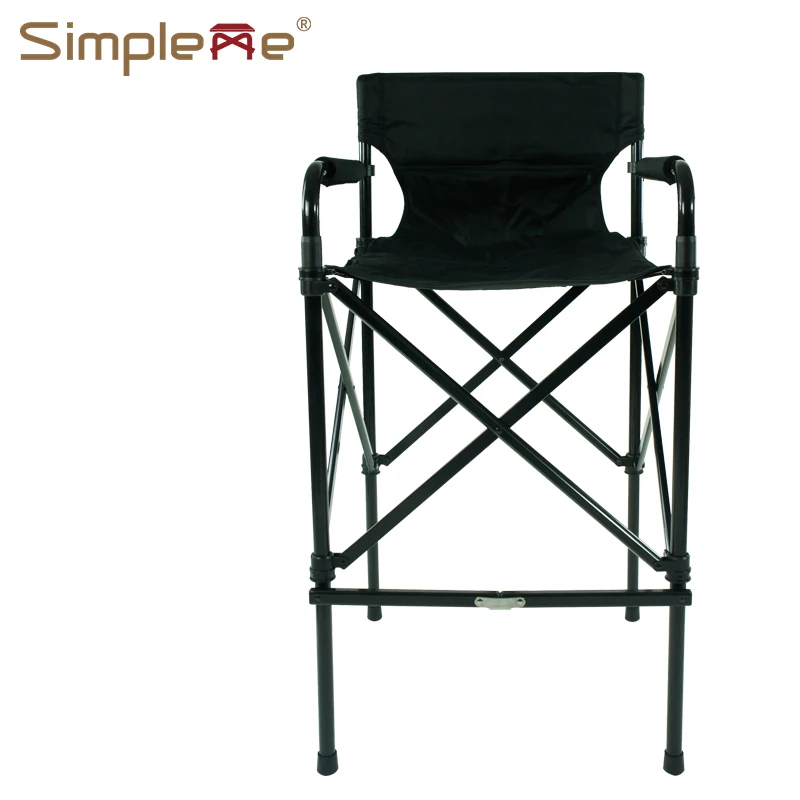 Simple Lightweight 28 Inch Salon Tall Aluminium Folding Director Chair Makeup Chairs