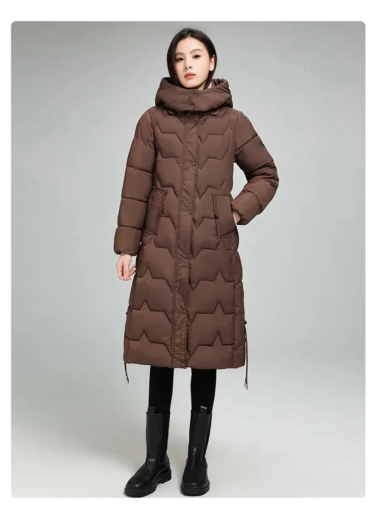 Female Long Down cotton Jacket 2026 Autumn Winter New Fashion Thicken Hooded Coat Women's Windproof Puffer Long Parka Overcoat
