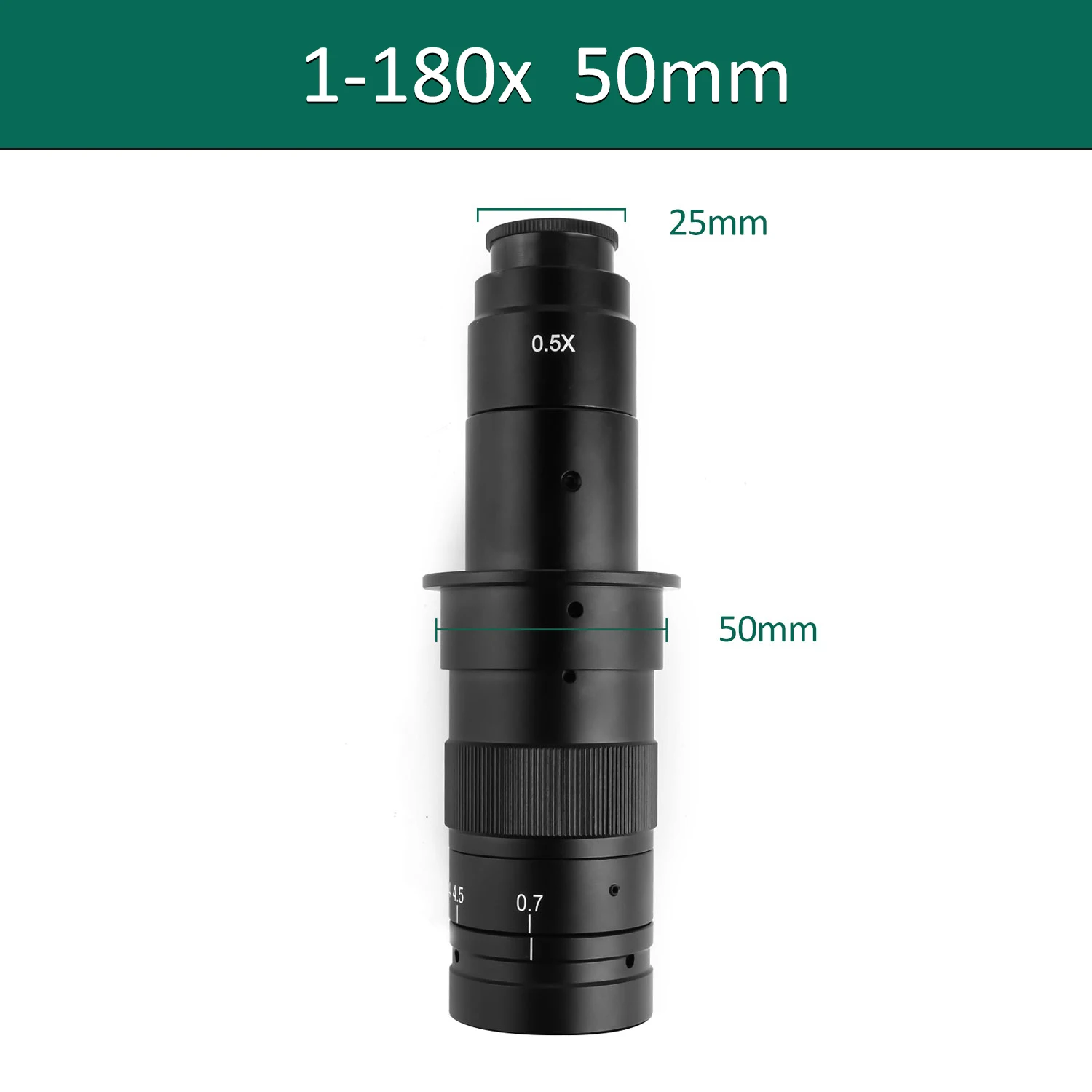 Vergrößerung Einstellbar 180X 150X 130X Zoom C Mount Objektiv 0,7X ~ 4,5X Vergrößerung Für HDMI USB Industrie Video mikroskop Kamera