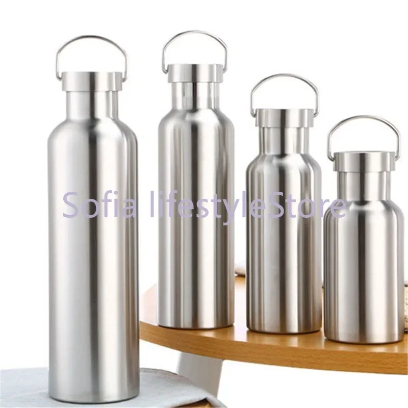 350/500/1000ml Double Wall Stainles Steel Water Bottle Thermos Bottle Hot and Cold Insulated Vacuum Flask Sport Travel Camping