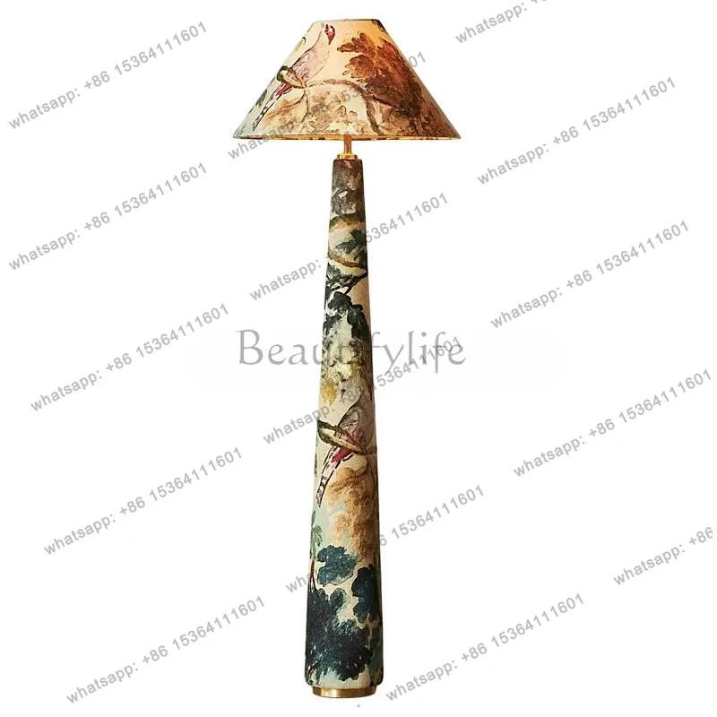 French Chinese style Song Dynasty aesthetic floor lamp flannel lamp living room sofa corner floor lamp