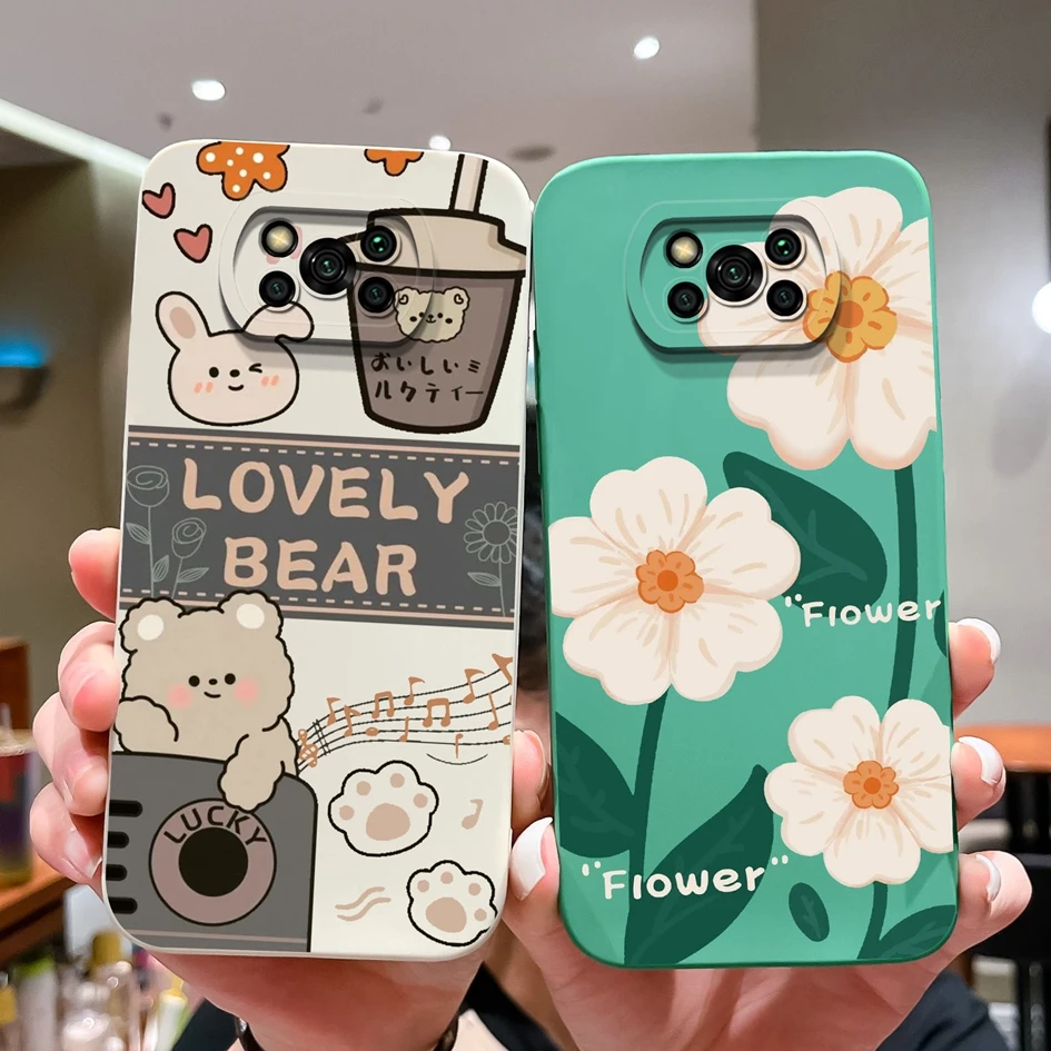 Phone Cases For Xiaomi Poco X3 GT Pro NFC Pretty Sweet Girls Covers Liquid Silicone Shockproof Bumper For Xiaomi Poco X 3 Fundas