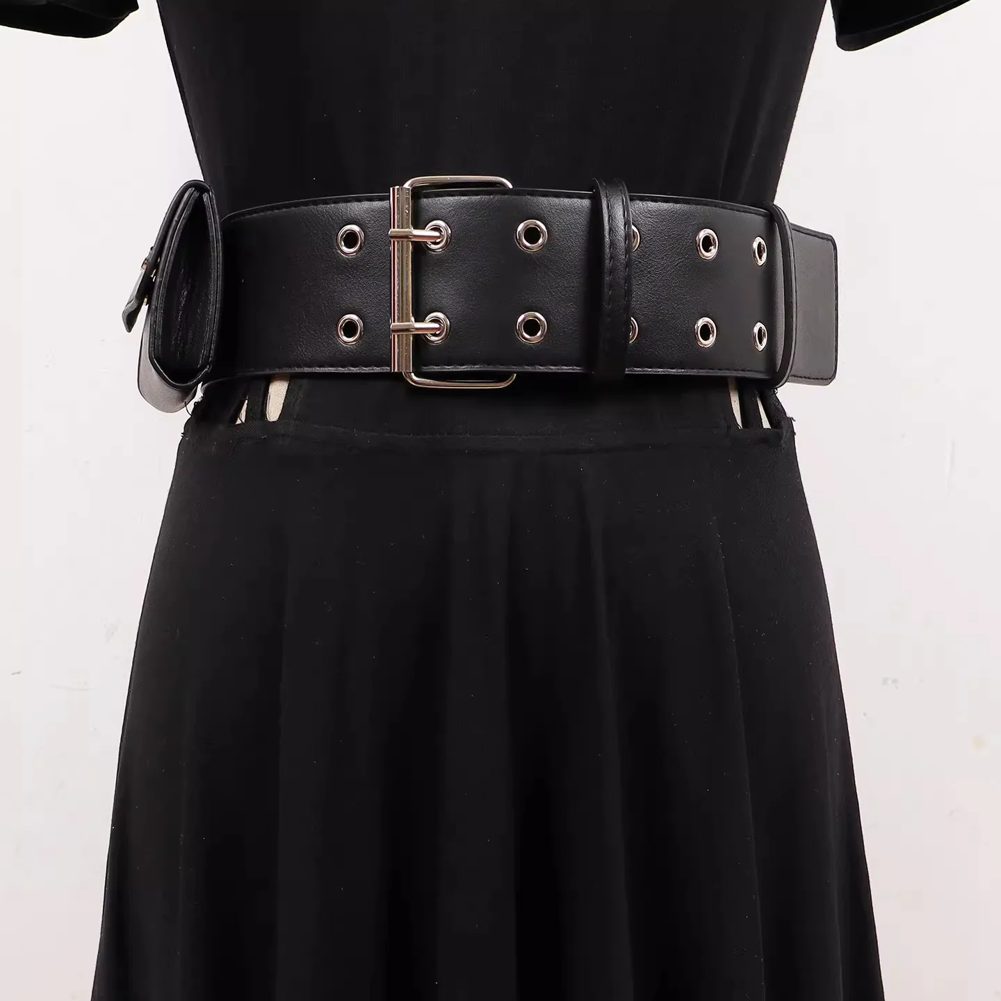 

Женский винтажный двойной пояс из искусственной кожи, корсетный пояс для платья, декоративный широкий ремень R3368