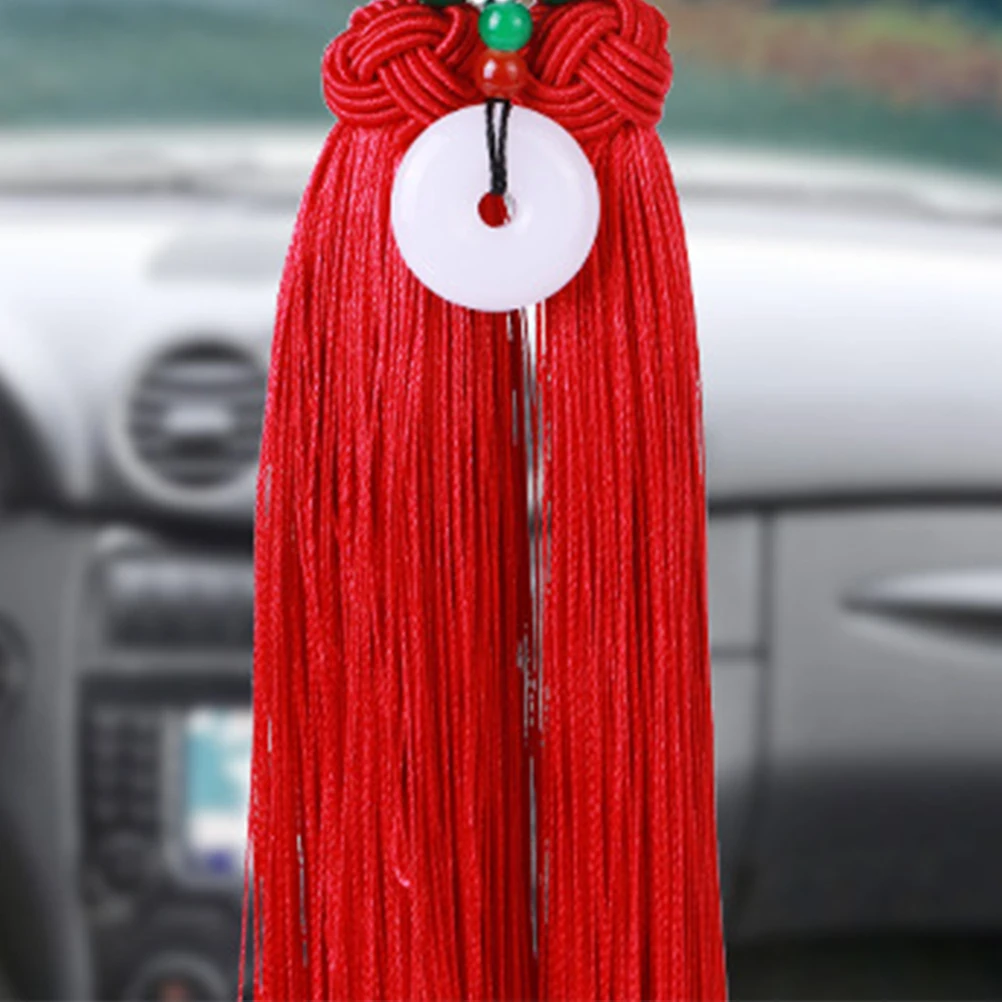 

Lotus Hanging Ornament Rearview Mirror Tassel Charm Car Automotive Ornaments for Interior Adornments