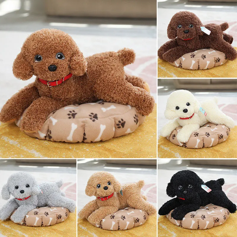 Kawaii Soft Realistic Teddy Dog Plush Toy Funny Simulation Stuffed Little Puppy Dolls Lovely Birthday Gift for Baby Kids Girls