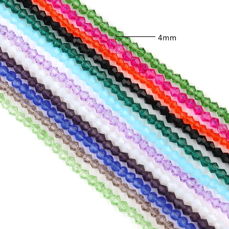 Vidro Cristal Apontou Contas para Fazer Jóias, Chapeamento De Cores, Soltas Contas Espaçador, Pulseira Acessórios, DIY, 4mm, 1 Strand