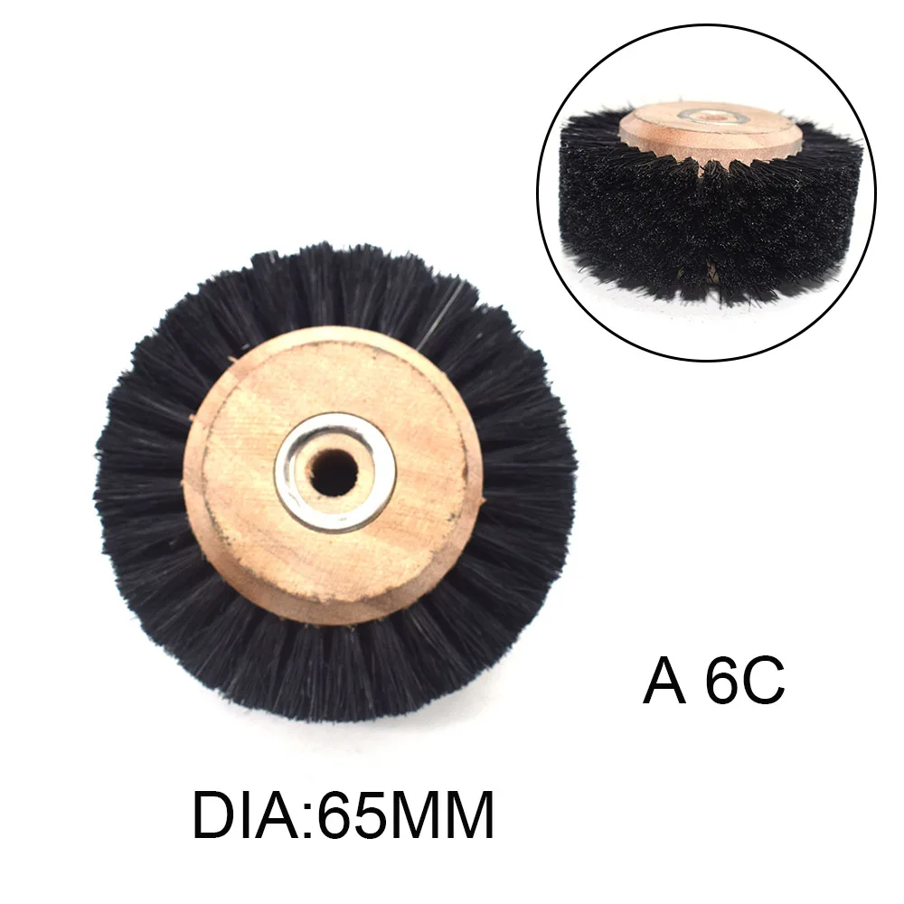 1PCS Abrasive Black Bristle Brush Buffing Wheel Brush for Polishing Tool Accessories Engraver Cleaning Tools 65-78MM