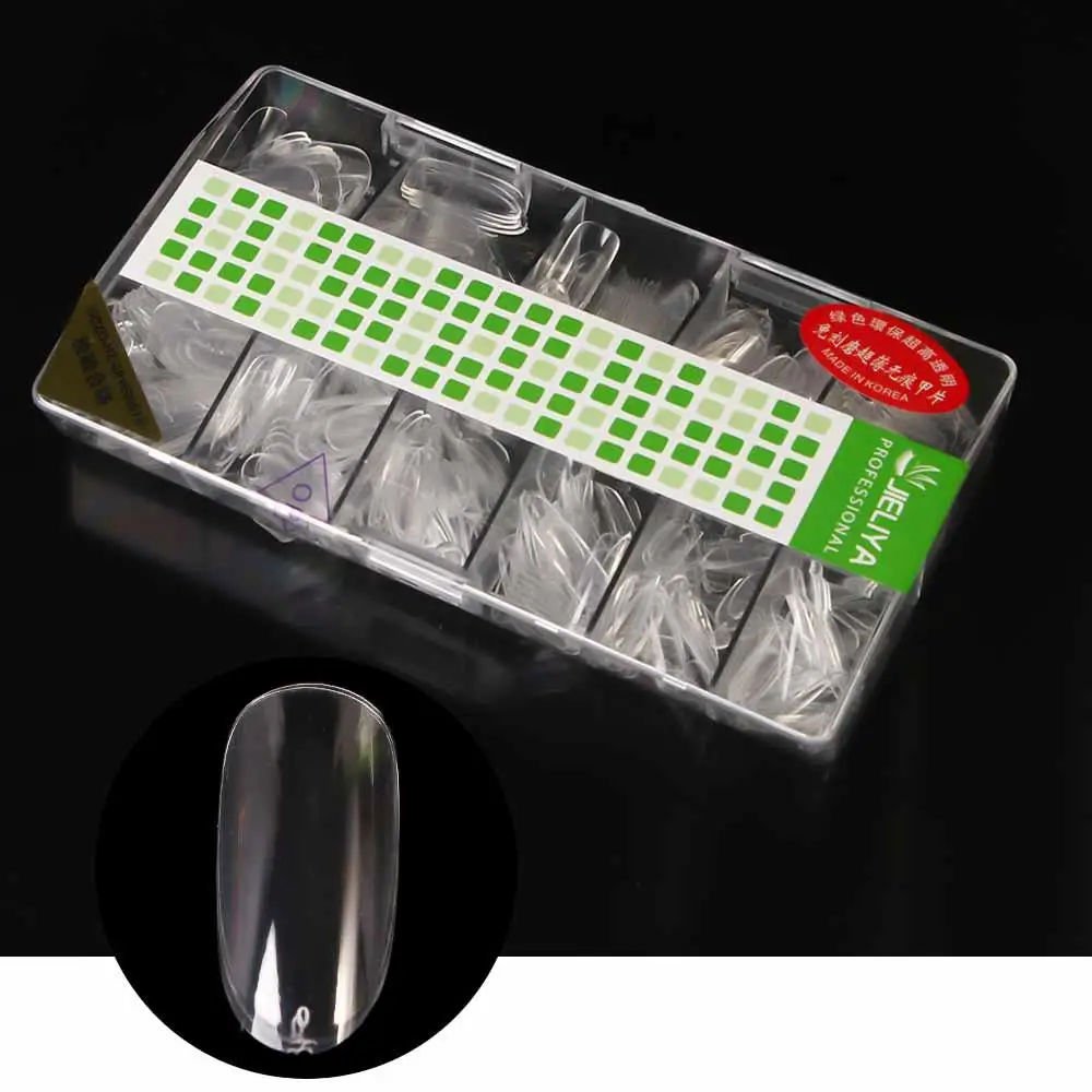 

500pcs Acrylic Full Cover Half Cover Detachable Oval False Nails Manicure French Fake Nails Nail Art Tips