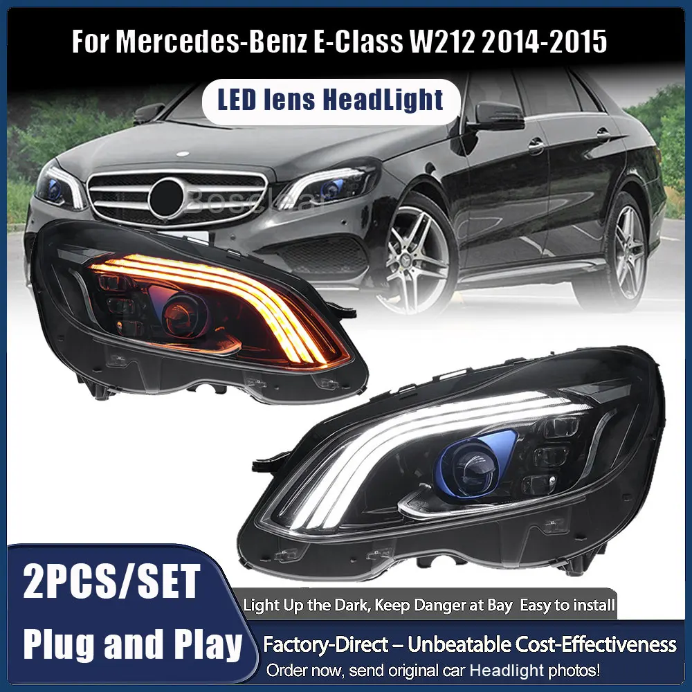 

For Mercedes Benz W212 LED headlights 2010 2011 2012 2013 E180 E200 E260 E300 LED DRL Front Lamps Refit Full LED Lens Car Lights