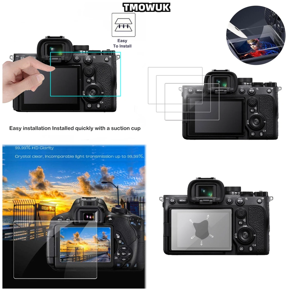 

Sony A7RII A7RIII A7R4 A7R4A A7SMII A7RMII A7MII A7MIII 9H Hardness Tempered Glass Screen Protector Anti-Fog