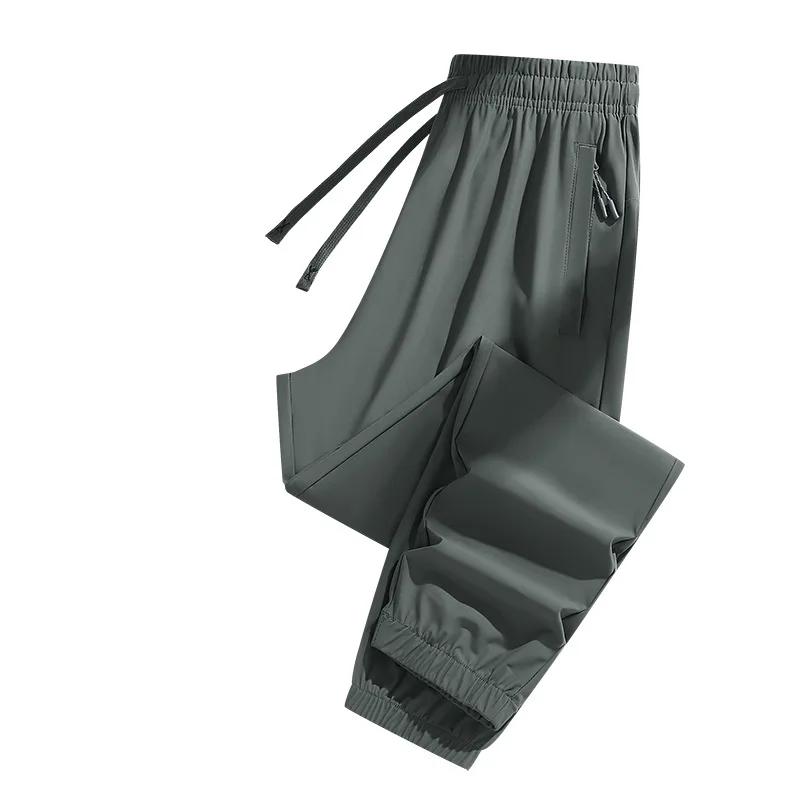 2026 Summer Thin Ice-fiber Sunscreen Pants Men Women Couple Clothes Outdoor Sports Pants Quick-dry Loose Straight Trousers S-5XL