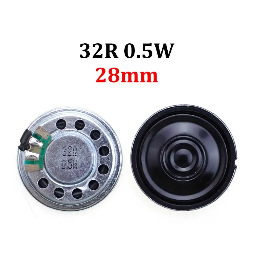 JCD 1pcs 8 32 Ohms 8R 32R 0.5W Loudspeaker Diameter 20/23/26/28/ 30/32/36/40/45/50mm Ultra-thin Speaker For Audio Diy Electronic