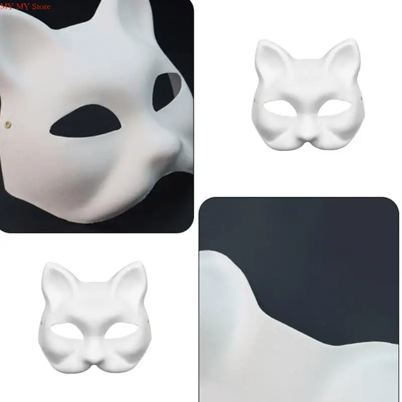 N1HE Therians Mặt nạ đặt lông thú, lưới mắt, tấm vải DIY Cá DIY Mèo Mask để sơn trang bị mặt nạ động vật cho Halloween Cosplay