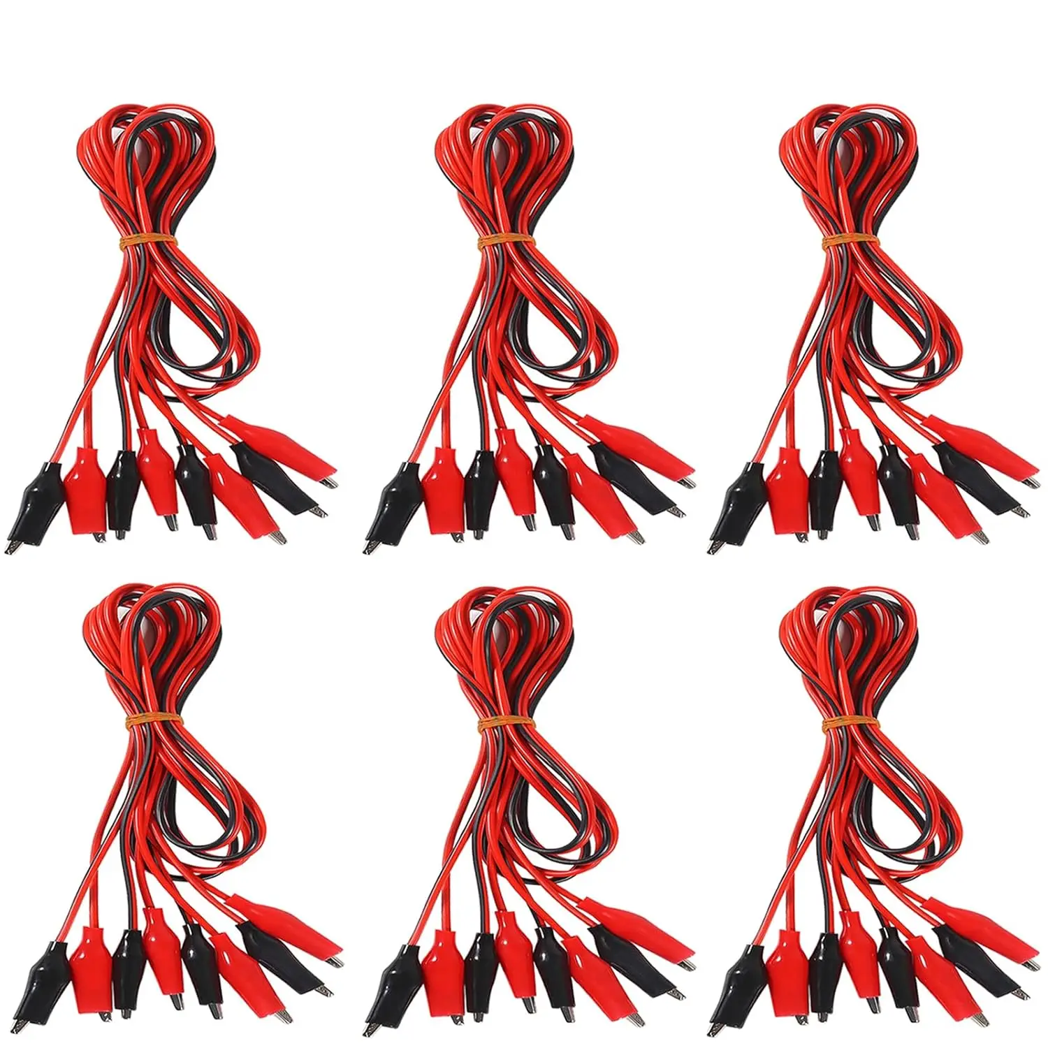 12 Groups Alligator Clips Electrical Test Leads 1M Electrical Insulated Test Leads with Alligator Clips Double-Ended Jumper Wire