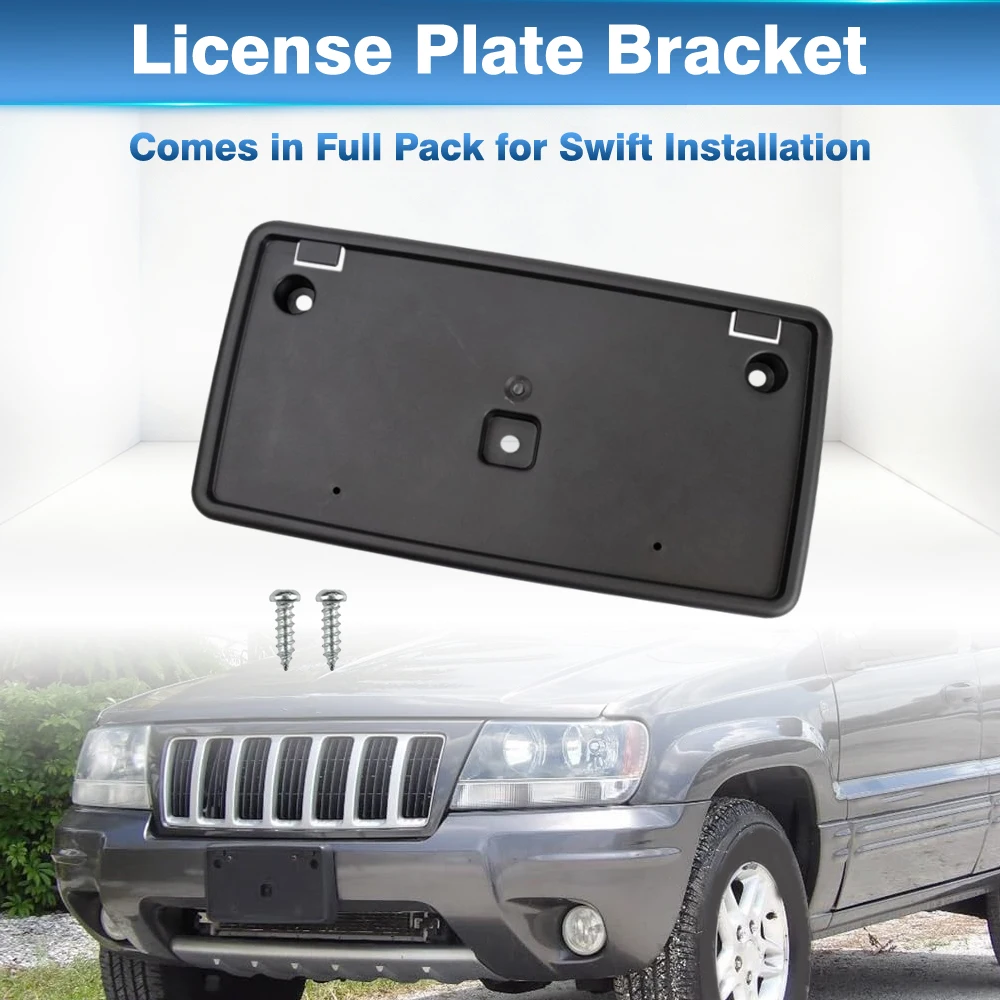 Car Front Bumper License Plate Frame Bracket For Jeep Commander 2006–2010 Grand Cherokee 2004–2010 CH1068113 55156796AA 9605000
