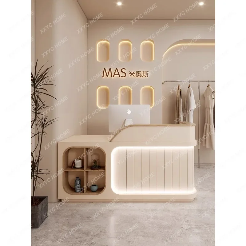 Modern Simple Women's Clothing Store Barber Shop Beauty Salon Small Cashier Reception Front Desk Counter