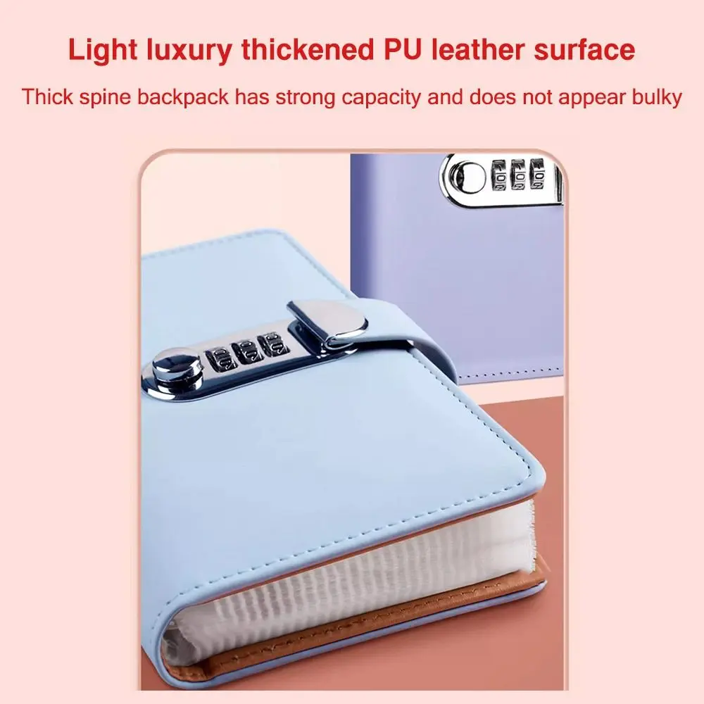 Save Money 100 Envelopes Money Saving Challeng PU Large Capacity Mini Binder Savings Challenge Waterproof With Password Lock