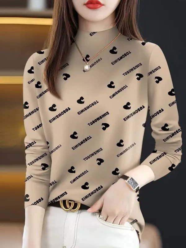 

Large Size New Sle Women's Long Sve T-irt Spring 2026 Anti-Aging Belly Covering High End Faion Commute Ethnic Univer...