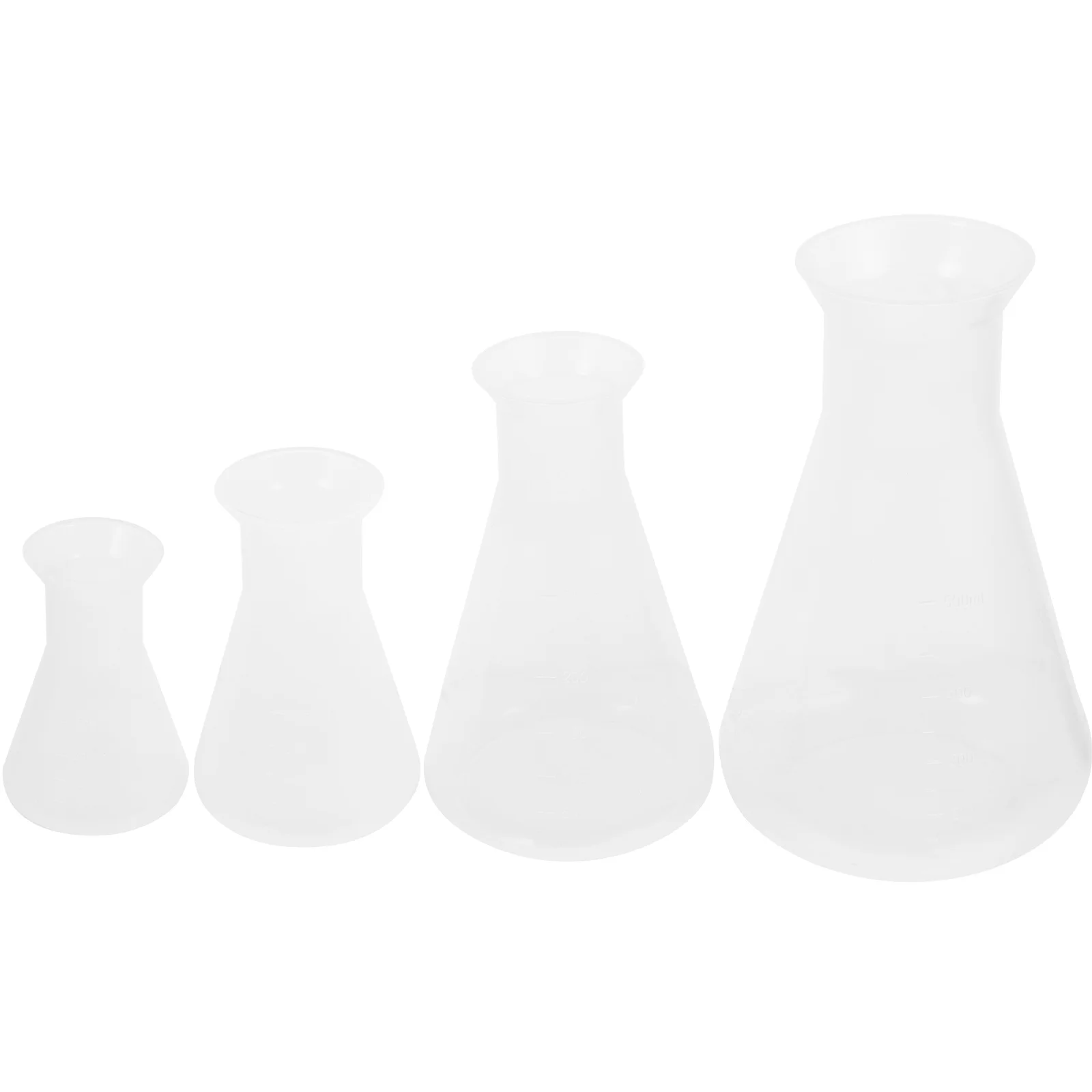 三角フラスコ 4 個 化学フラスコ スケール 研究室 プラスチック科学用