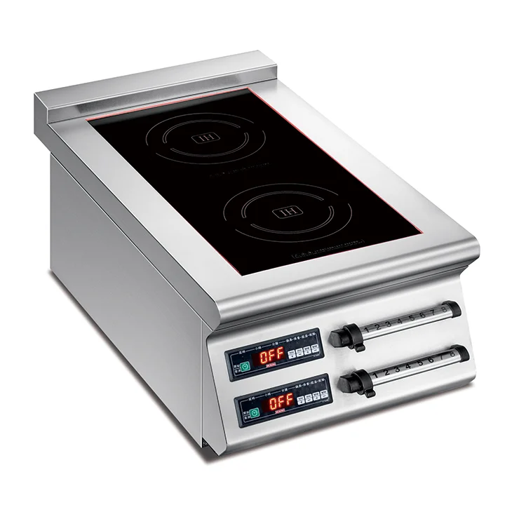 Commercial Cooktop Stove Tabletop 2 Burner Electric Induction Cookers Stainless Steel Electric Range