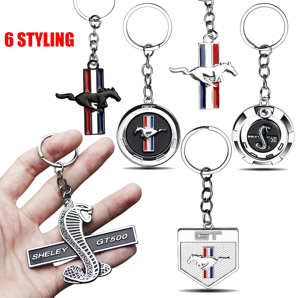 1PC Car Styling Keychain Car Styling Key Ring Auto Accessories For Ford focus Mustang Shelby GT350 GT500 ST