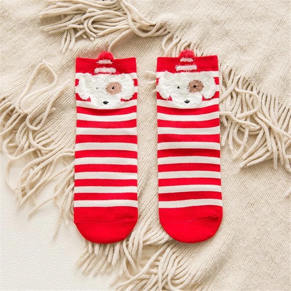 3 Paare/los frauen Casual Winter Weihnachten Socken Deer Fuchs Bär Hund Elch Baumwolle Cartoon Warme Weiche Sokken Weihnachten Geschenk dropship – Detail 16