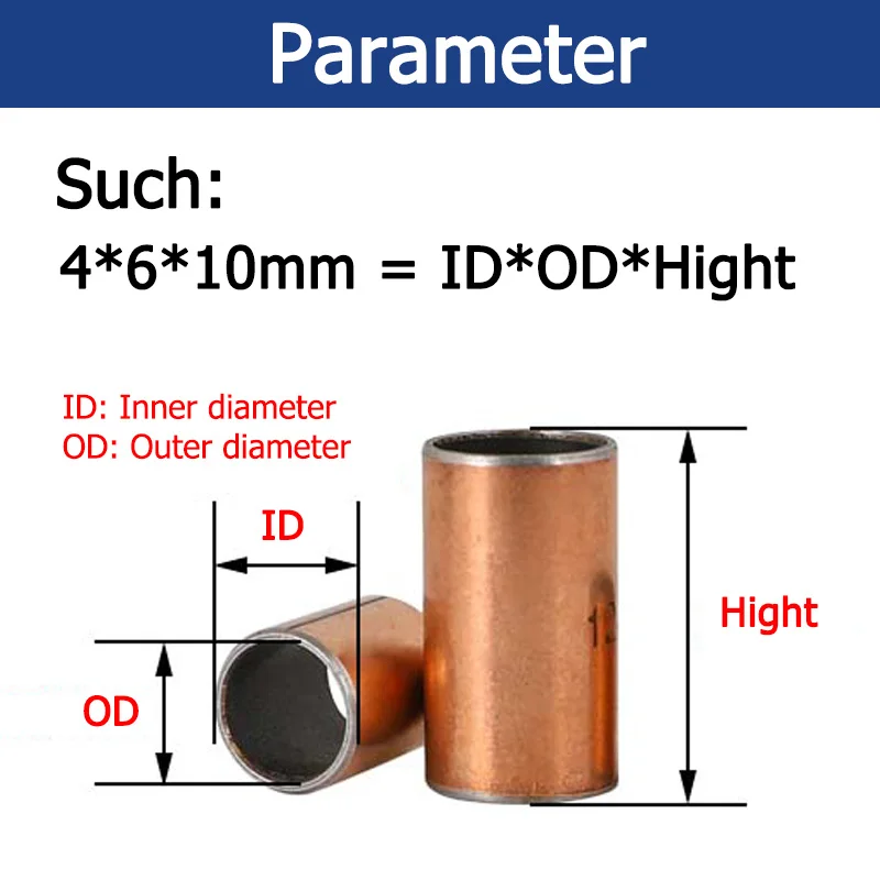 1pcs Oil-free Bearing Inner Diameter 30/32/35/40/45/50/55mm Compound Bearing Self-lubricating Bearing Brass Bushing Bushings