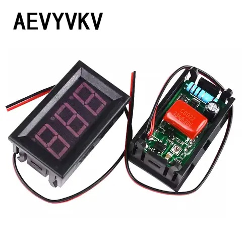 1-10개 AC 70-500V 0.56인치 LED 디지털 전압계 전압 측정기 전압계 계측기 도구 2선식 빨간색 녹색 파란색 디스플레이 DIY 0.56인치