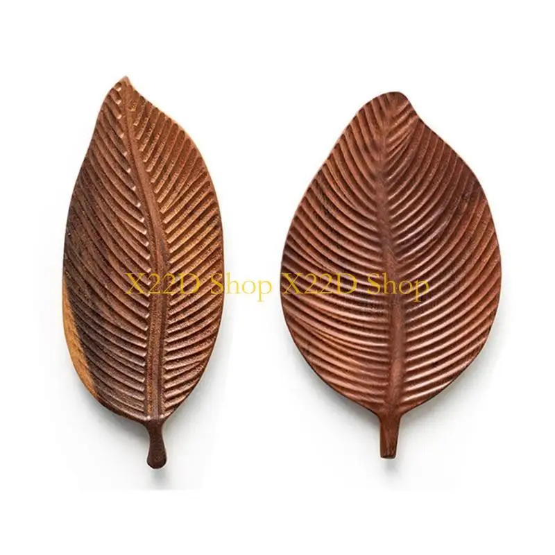 X22D Serving Tray Wooden Plate Storage Trays Tea Dessert Dinner Breads Fruits Snaks Display Dishes Trays
