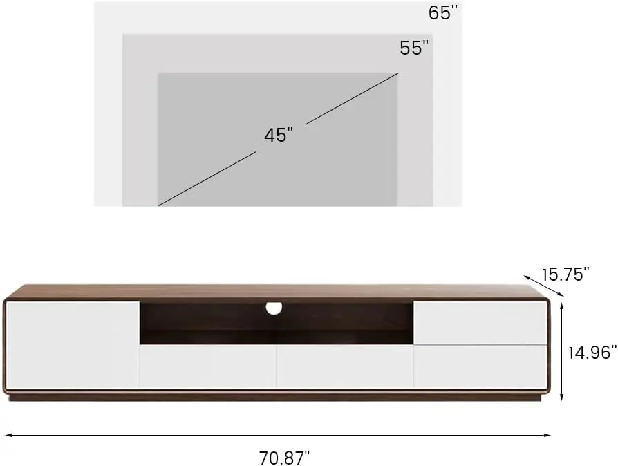 Solid Wood TV Stand, 70.87